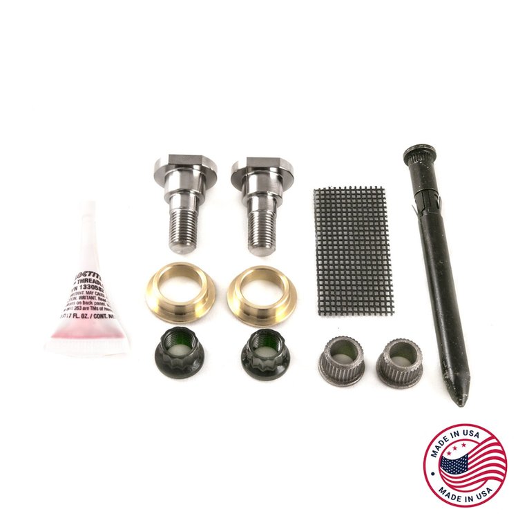 CBW-076 Non-Greaseable Upper Door Hinge Bushing & Lower Pin Kit, 1982-1992 Chevy Camaro/Pontiac Firebird, Billet Aluminum