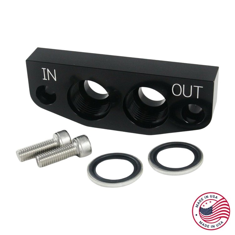 CBW-087 -12AN Dry Sump Oil Pan Adapter Plate, 2006-2019 Chevy Corvette Z06/ZR1 LS3/LS7/LS9/LT4/LT5, Billet Aluminum