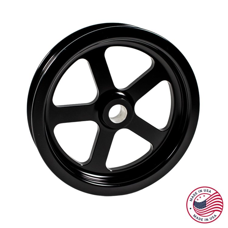 CBW-094B Power Steering Pulley, 2010-2012 Chevy Camaro LS3/L99, Billet Aluminum, Black