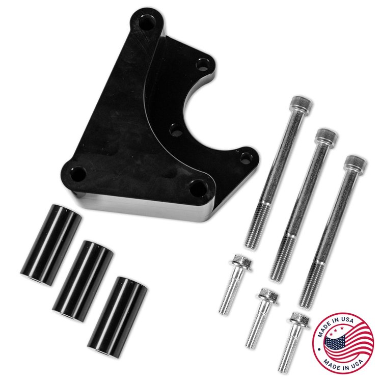 CBW-129B Power Steering Pump Bracket, 2010-2012 Chevy Camaro LS3/L99, Billet Aluminum, Black