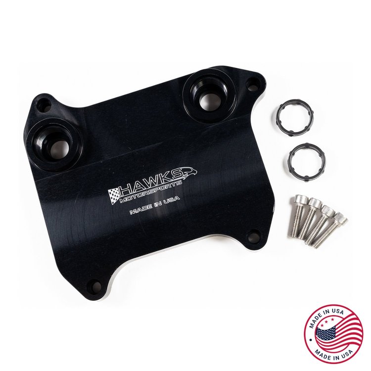 CBW-133B Oil Cooler Adapter, GM Gen V LT, Billet Aluminum, Black