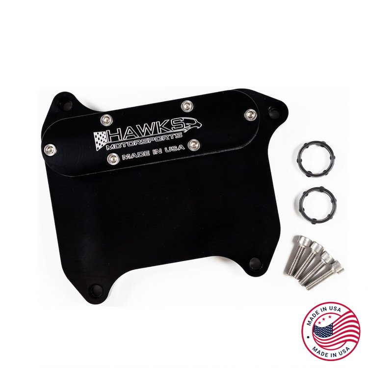 CBW-135B Oil Cooler Block Off Delete, GM Gen V LT, Billet Aluminum, Black