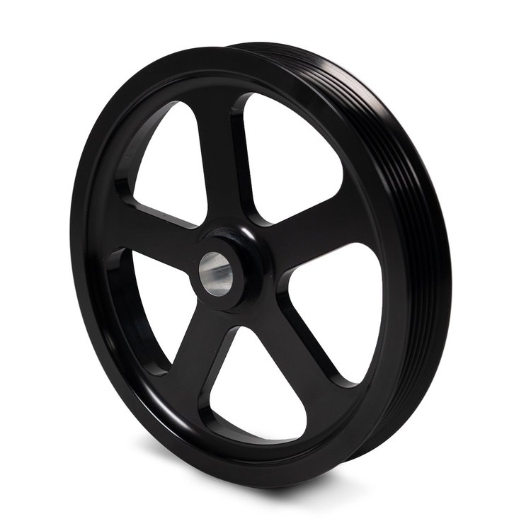 CBW-136B Power Steering Pulley, 1997-2004 Chevy Corvette, Billet Aluminum, Black