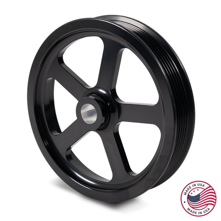 CBW-139B Power Steering Pulley, 2009-2015 Cadillac CTS-V, Billet Aluminum, Black