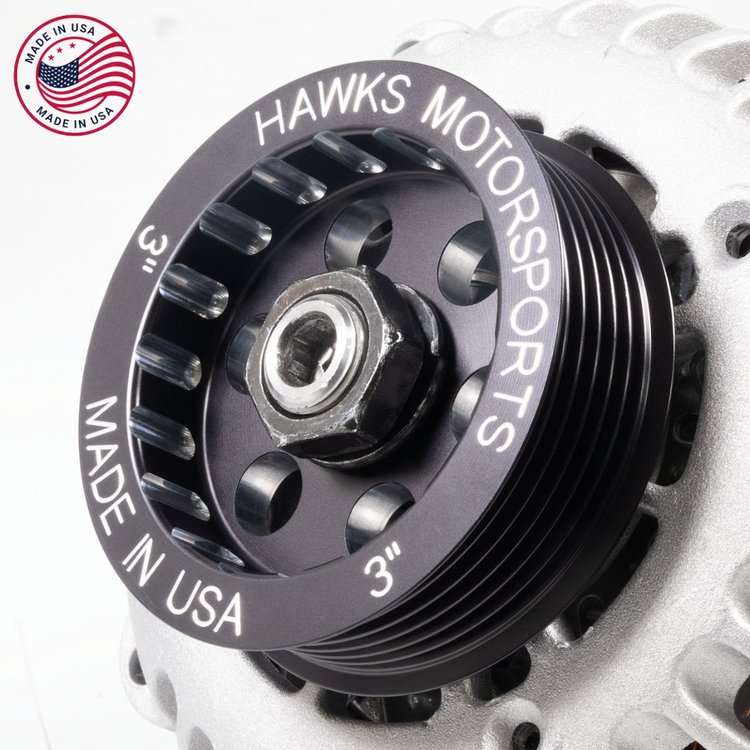 CBW-145B 3.00 in. Overdrive Alternator Pulley 6-Rib, GM LS, Billet Aluminum