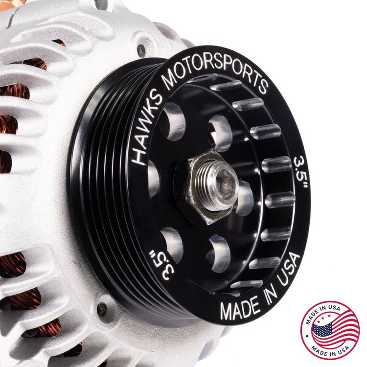 CBW-150B 3.50 in. Overdrive Alternator Pulley, GM LS, 6-Rib, Billet Aluminum