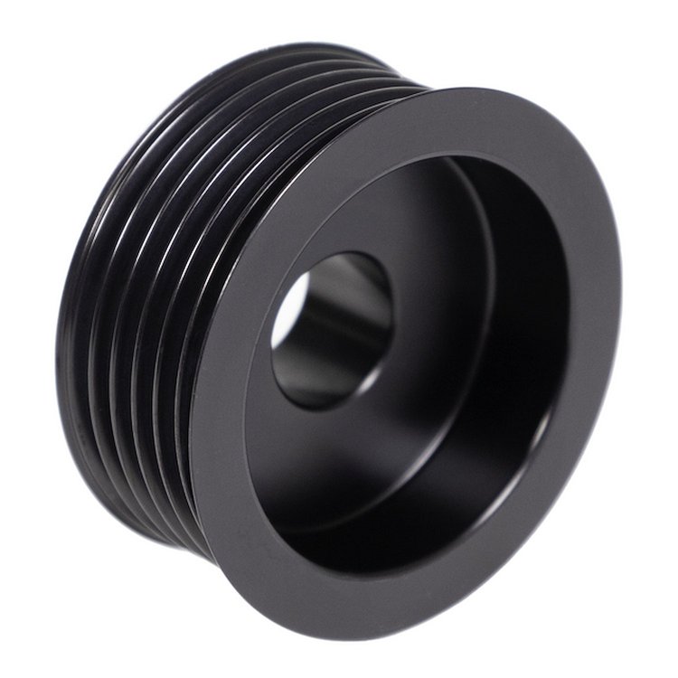 CBW-151B 2.25 in. Alternator Pulley, GM LS, 6-Rib, Billet Aluminum, Black