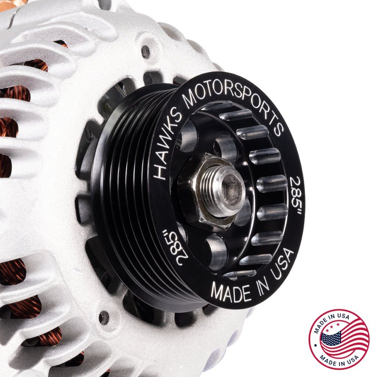 CBW-152B 2.85 in. Overdrive Alternator Pulley 6-Rib, GM LS, Billet Aluminum