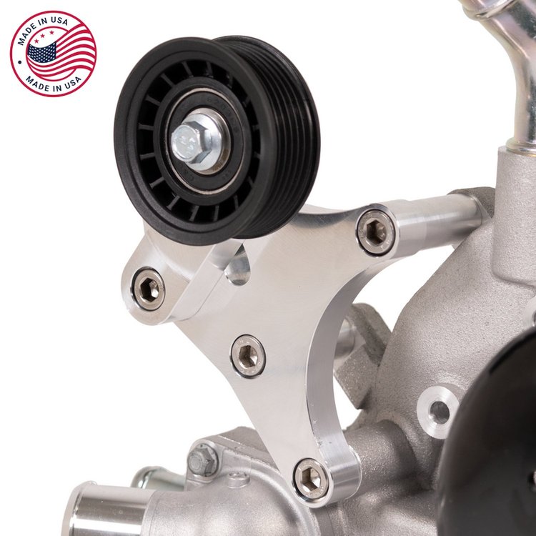 CBW-154B Manual Belt Tensioner for GM Truck Belt Spacing, GM Truck, Billet Aluminum, Black
