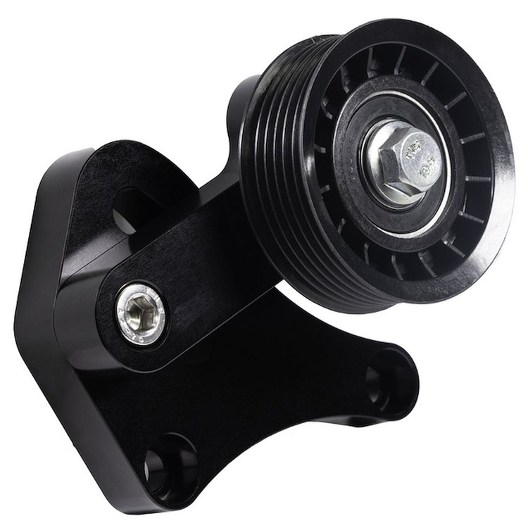 CBW-166B Manual Belt Tensioner, For Chevy Corvette/Cadillac CTS-V Belt Spacing, Billet Aluminum, Black