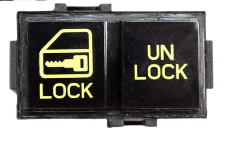 HT10098792 Power Lock Switch, 1990-1992 Chevy Camaro, Driver/LH, Yellow Font