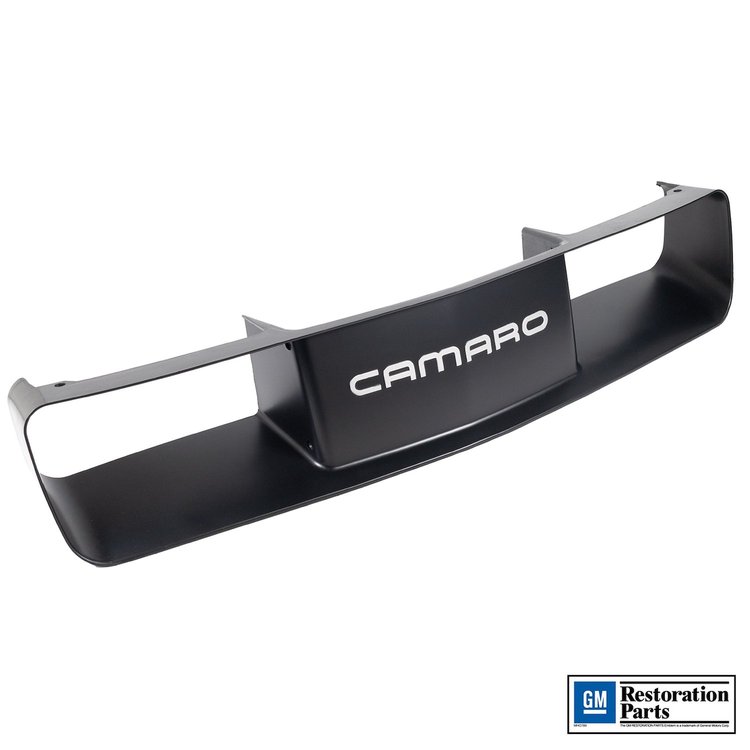 HT14081332 Front Grille, 1985-1990 Chevy Camaro IROC-Z, Gloss Black (Style w/CAMARO in Silver Lettering)