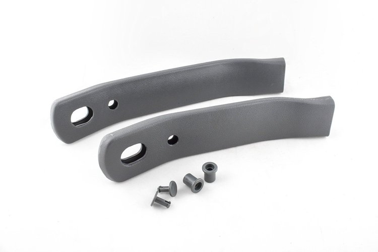 HT12504434 / HT12504435 Seat Belt Receiver Sleeves, 1982-1992 Chevy Camaro/Pontiac Firebird, Pair, Gray
