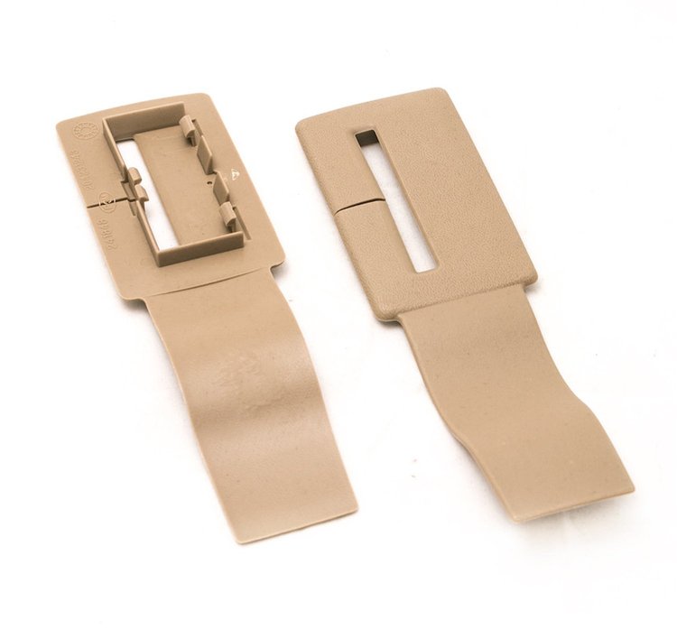 HT20524180/4181 Seat Belt Headliner Trim, 1982-1987 Chevy Camaro/Pontiac Firebird, Pair, Saddle