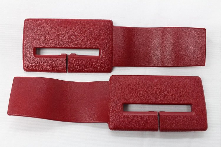HT10122398/2399 Seat Belt Headliner Trim, 1982-1992 Chevy Camaro/Pontiac Firebird, Pair, Red