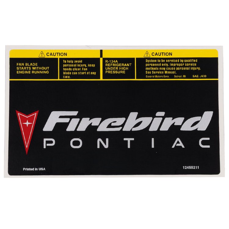 HM12455211-FB Air Lid Decal, 1998-2002 Pontiac Firebird/Trans AM, Firebird/Trans Am/WS6, Firebird Logo
