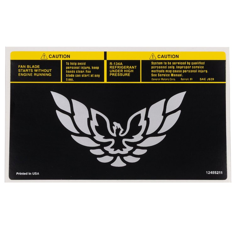 HM12455211-PHNX Air Lid Decal, 1998-2002 Pontiac Firebird/Trans AM, Firebird/Trans Am/WS6, Phoenix Logo