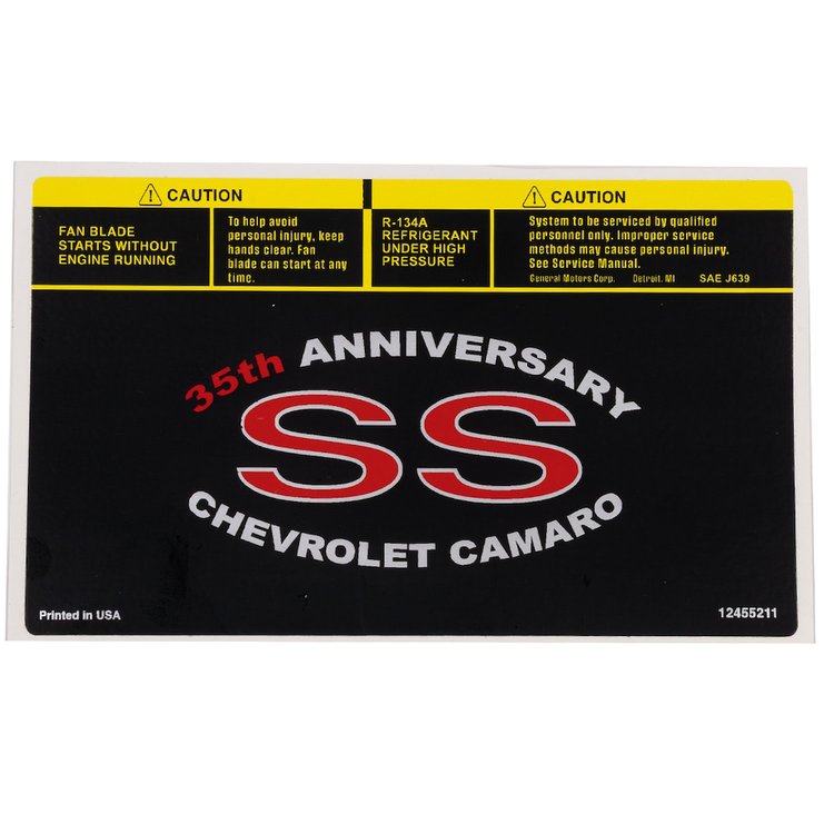 HM12455211-35TH SS 35th Anniversary Air Lid Decal, 1998-2002 Chevy Camaro
