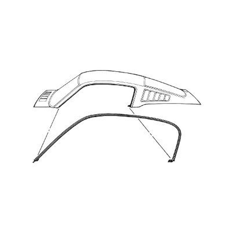 C5ZZ-6351222-3C 65-66 Fastback Roof Rail Seal