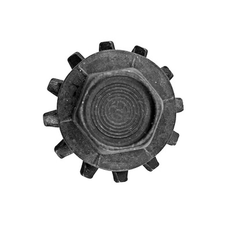 378156-S2-HTS-R 65-67 Fender & Body Bolt (black, star, with rings)