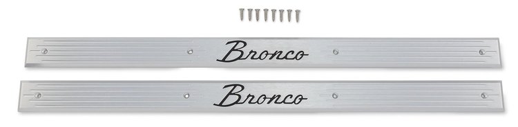 C6TZ-6513208-B Door Sill Plates with Bronco Logo Billet Aluminum  Pair