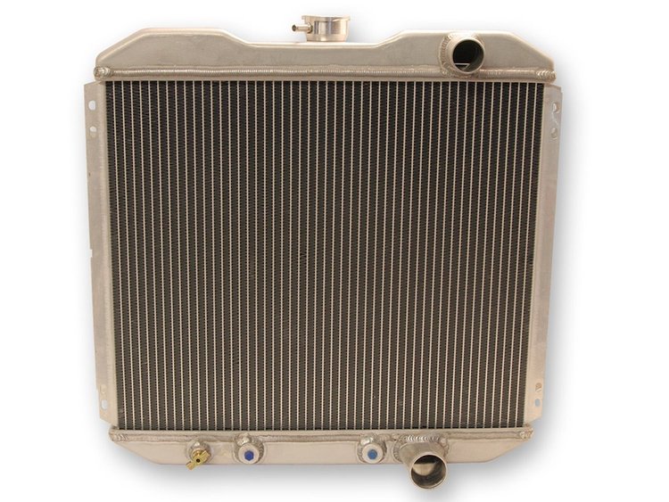 2-Row Aluminum Downflow Radiator for 1967-1969 Ford Mustang 289-351 [Natural]