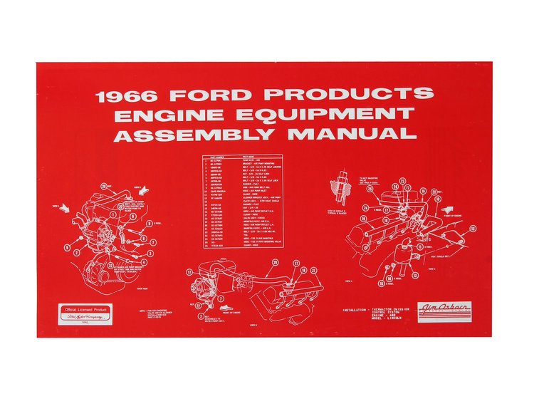 Engine Equipment Assembly Manual for 1966 Ford Mustang