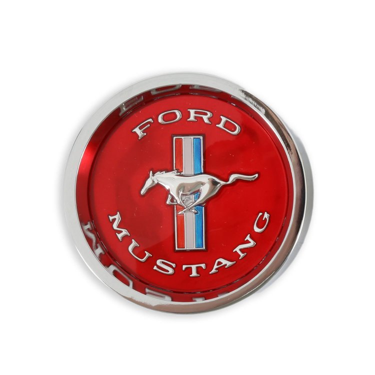 C5ZZ-1130-W Styled Steel Wheel Center Cap Running Pony Red