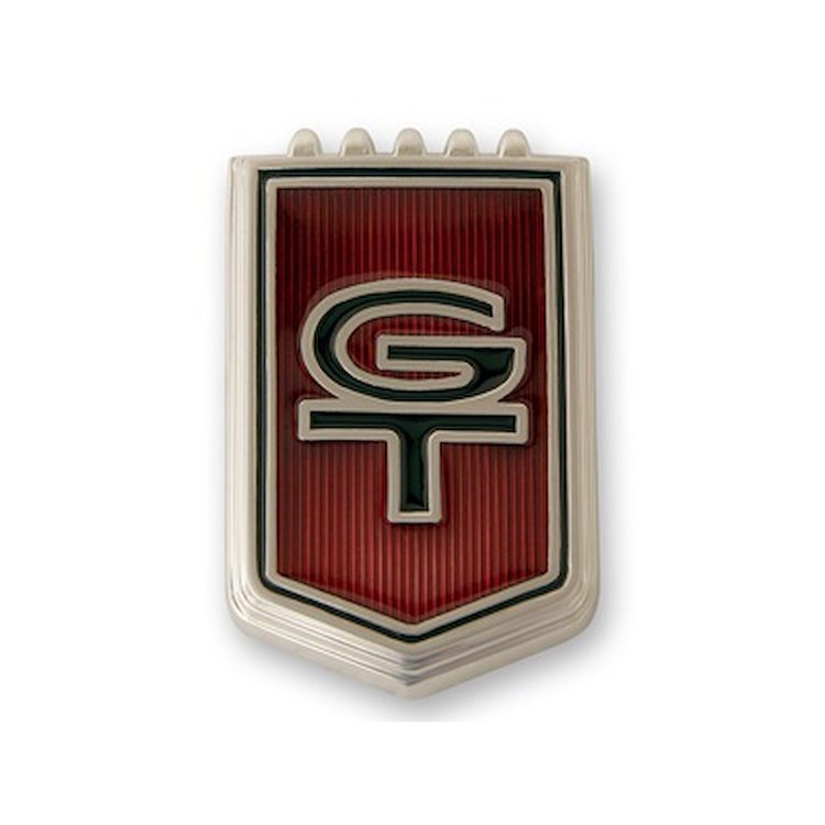 C6OZ-16098-B Fender Emblem, GT Red, Pin-On