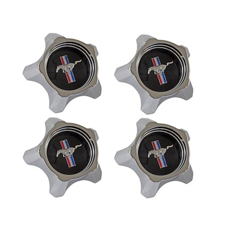 C7ZZ-1130-BK 1967 Styled Steel Hubcaps (Black Design Set of 4)