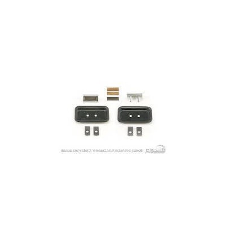 C9ZZ-6564824-W Deluxe Seat Buttons With Walnut & Teak Inserts [Pair]