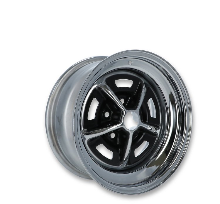 D1ZZ-1007-AR Magnum 500 Reproduction Wheel [Size: 15"x7"] Black/Chrome Finish