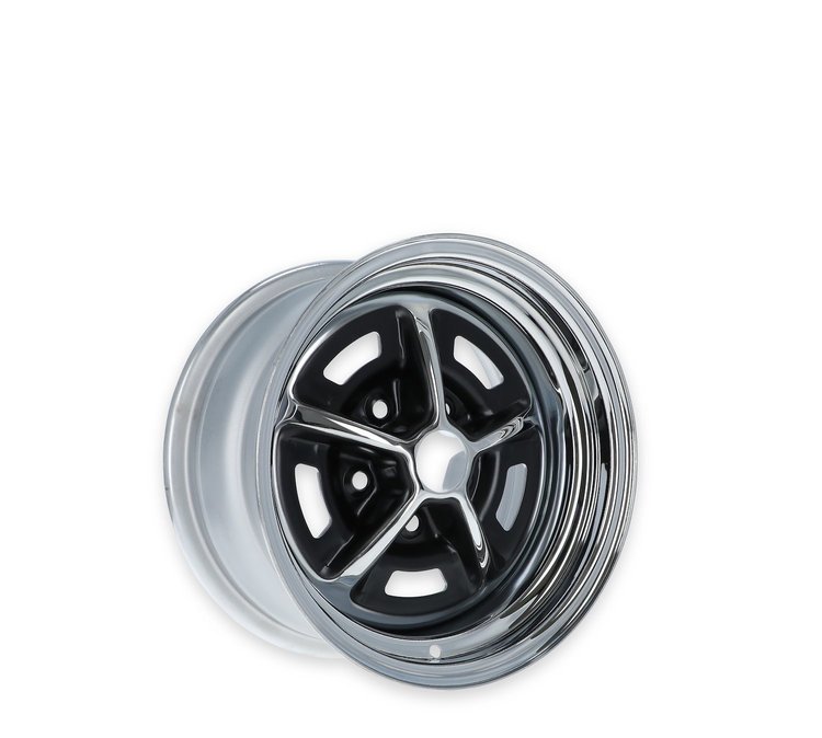 D1ZZ-1007-BR Magnum 500 Reproduction Wheel [Size: 14"x7"] Black/Chrome Finish