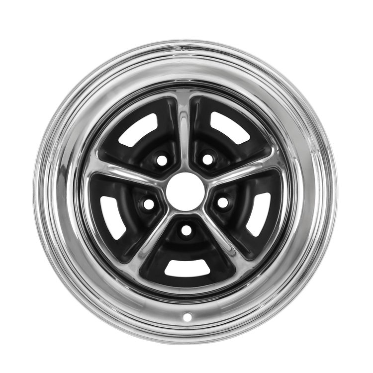 D1ZZ-1007-CR Magnum 500 Reproduction Wheel [Size: 15"x8"] Black/Chrome Finish