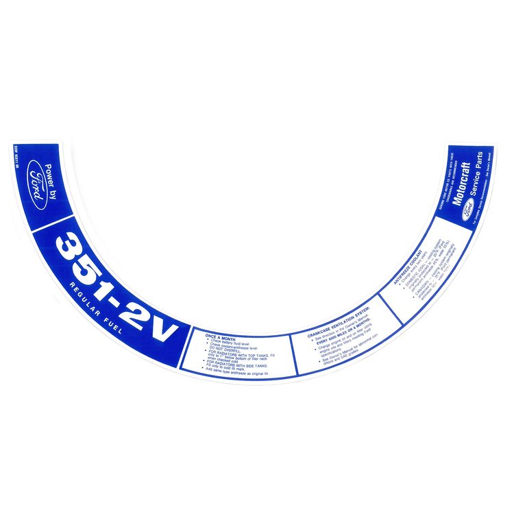 Air Cleaner Decal 1972-1973 Ford Mustang