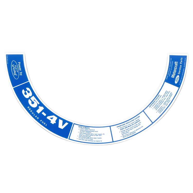 Air Cleaner Decal 1972-1973 Ford Mustang