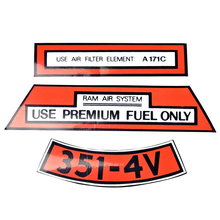 Air Cleaner Decal 1971 Ford Mustang
