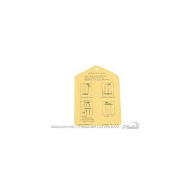 HEATER INSTRUCTION TAG