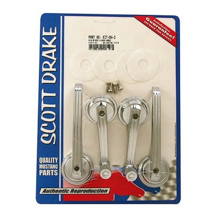 Interior Door Handle & Window Crank Kit Late 1965-1967 Ford Mustang Fastback