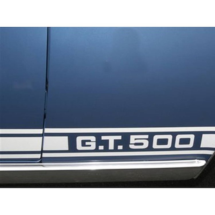 S7MS-16224-A GT500 GT500 Body Decal Stripe Kit for 1967 Late Year-1968 Ford Mustang Shelby GT500 [Black]