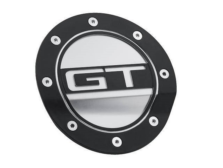 FR3Z-6640526-GB Comp Series Fuel Door for 2015-2022 Ford Mustang [Satin Black/Silver]