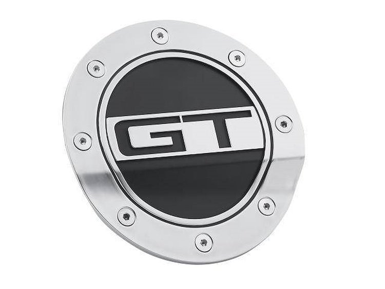 FR3Z-6640526-GS Comp Series Fuel Door for 2015-2022 Ford Mustang [Silver/Satin Black]