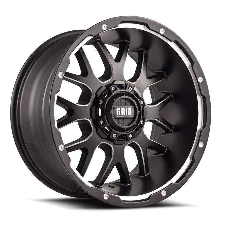 GD02-Series Wheel, Size: 20 x 10 in., Bolt Pattern: 5 x 114.30/127 mm, Offset: -25 mm [Matte Black/Milled]