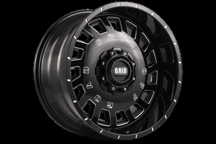 GD03-Series Wheel, Size: 22 x 12 in., Bolt Pattern: 5 x 127/139.70 mm, Offset: -44 mm [Gloss Black/Milled]