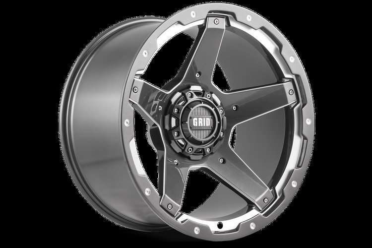 GD04-Series Wheel, Size: 17 x 9 in., Bolt Pattern: 5 x 127/139.70 mm, Offset: 15 mm [Gloss Graphite/Milled]