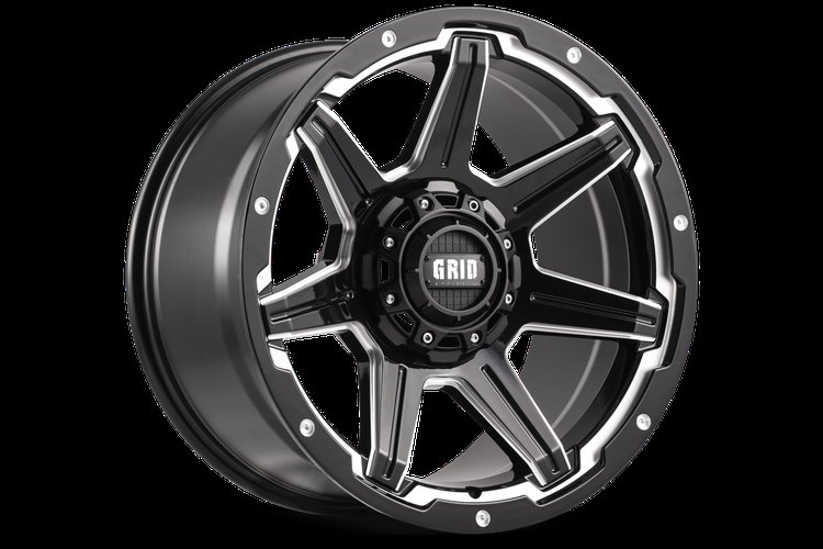 GD06-Series Wheel, Size: 20 x 9 in., Bolt Pattern: 5 x 127/139.70 mm, Offset: 0 mm [Gloss Black/Milled]