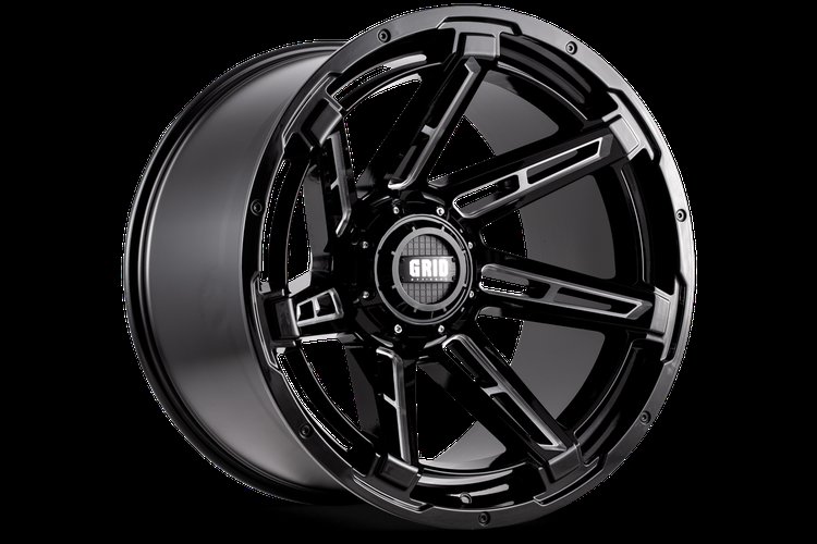 GD12-Series Wheel, Size: 20 x 9 in., Bolt Pattern: 8 x 165.10 mm, Offset: 15 mm [Gloss Black/Milled]