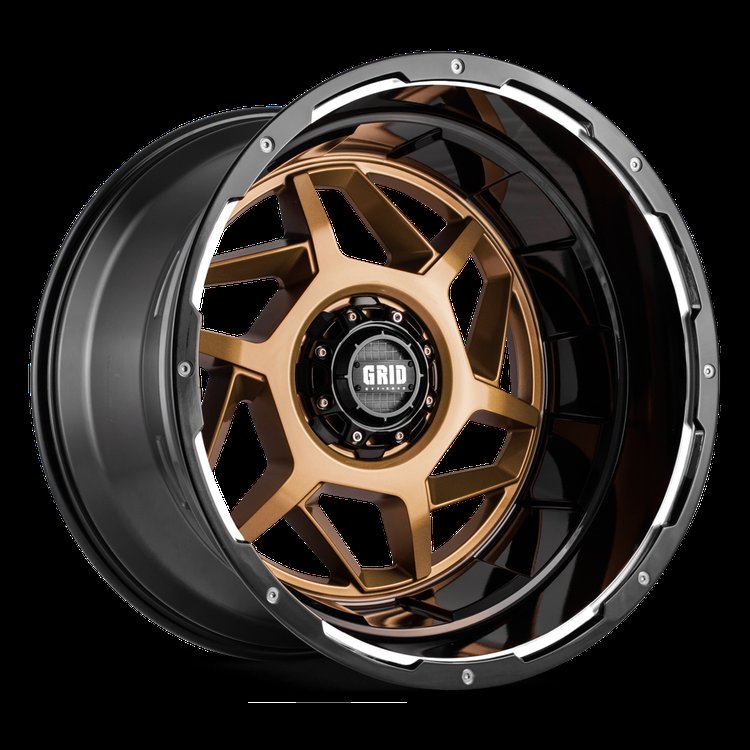 GD14-Series Wheel, Size: 24 x 14 in., Bolt Pattern: 8 x 165.10 mm, Offset: -76 mm [Gloss Bronze w/Black Lip]