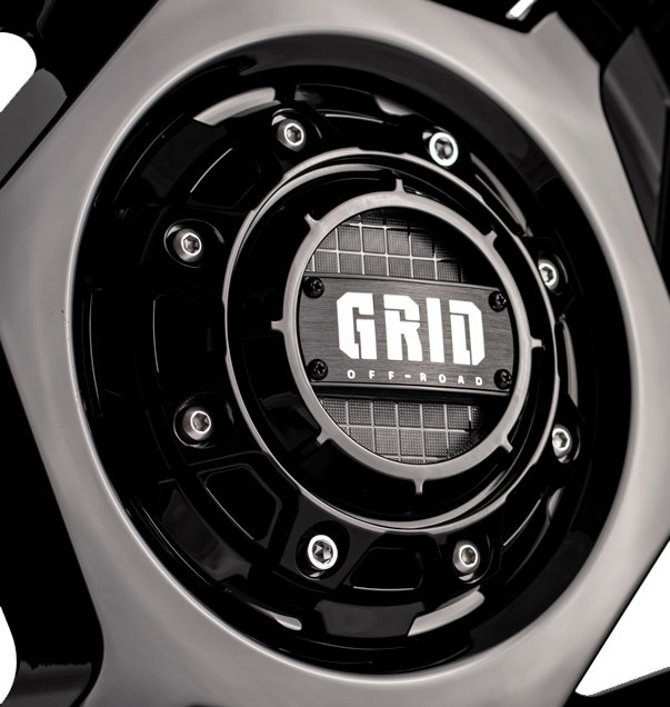 GRID Wheel Center Cap, Size: 197 mm, Fits 5/6-Lug Wheels [Gloss Black]