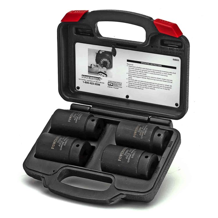 4-Piece 6-Point Metric Axle Nut Socket Set, 1/2 in. Drive [30, 32, 34 & 36 mm]
